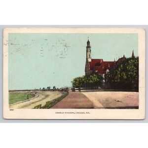 Vintage Postcard German Building Chicago‎ Illinois 1909